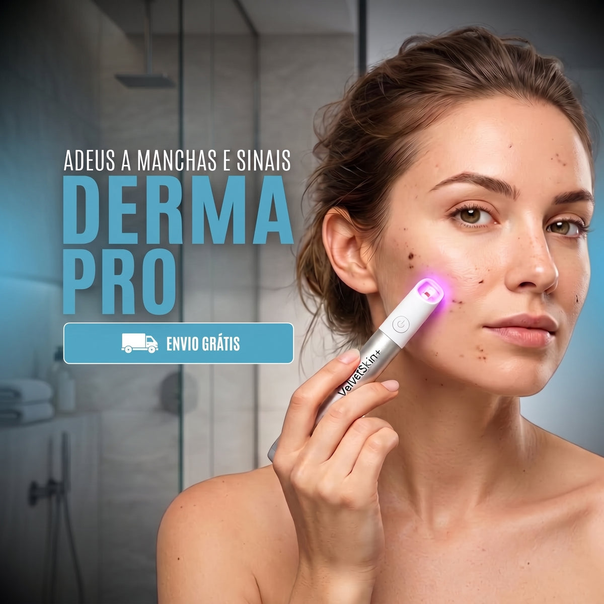 Derma Pro™ aplicada no rosto, adeus a manchas e sinais, envio grátis